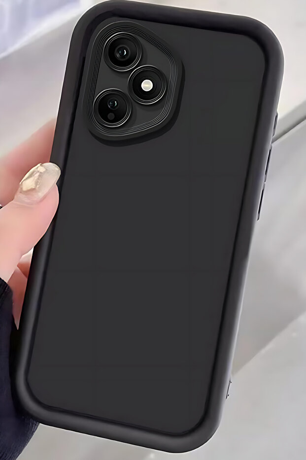 Honor 400 5g Case Soft Textured Shock-Absorbing Black Silicone Cover with Camera Protection