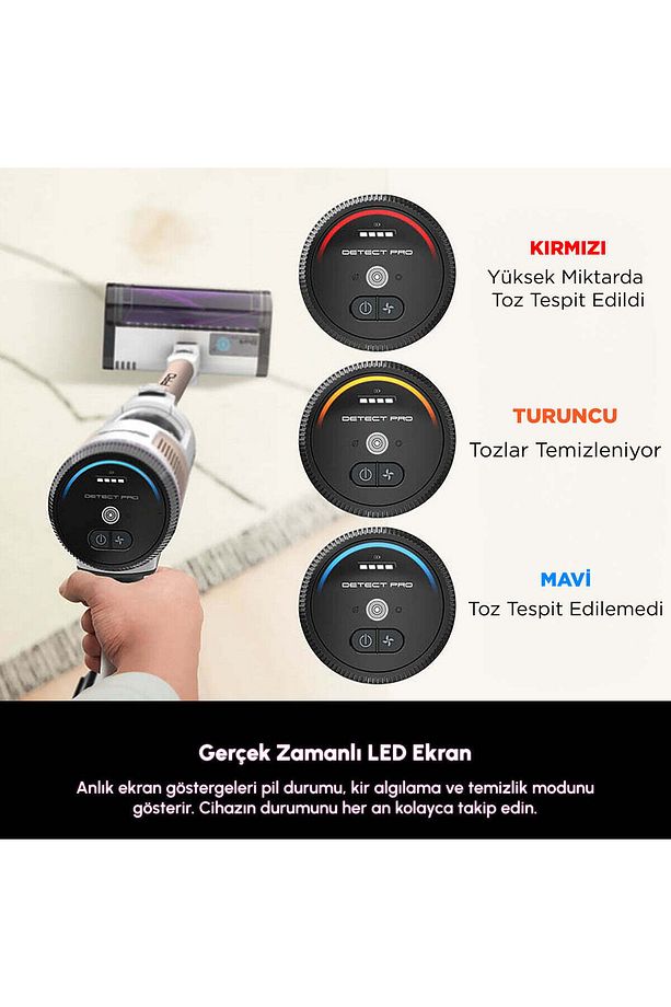Detect Pro Auto-empty Sistemli Şarjlı Dikey Süpürge 2l - 9