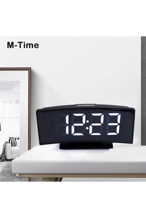 Multifunctional LED Clock with Curved Mirror Style, Ubitec®