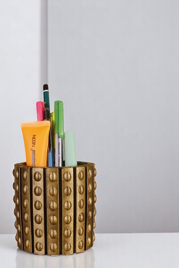 Pen Holder Desk Pen Holder Organizer Pen Holder Gold Antique Color Model 91