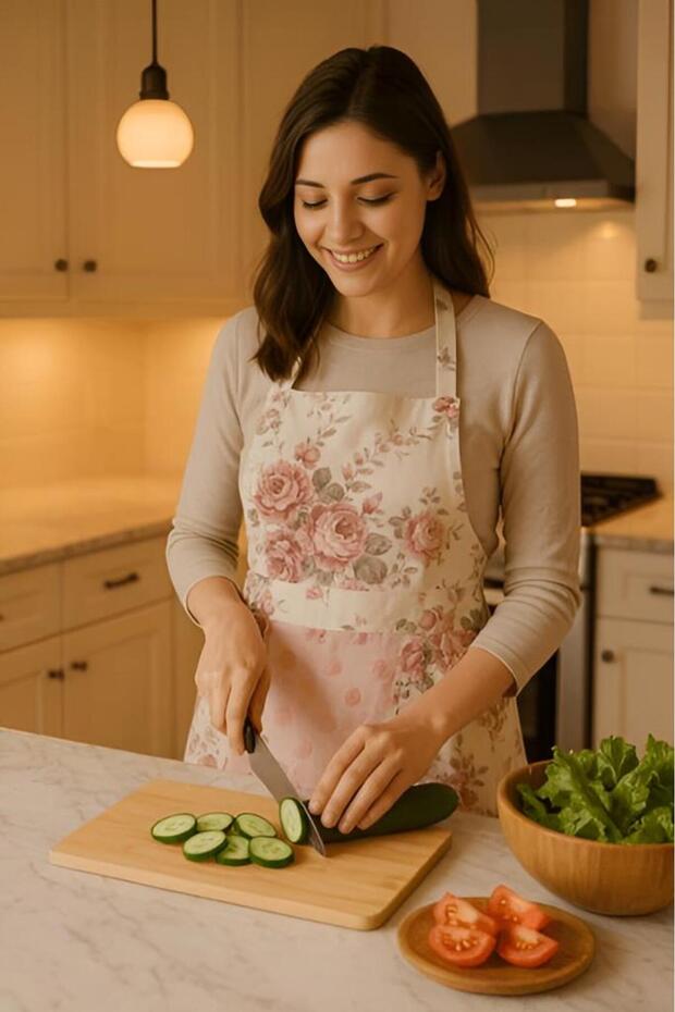 مريلة مطبخ مع منشفة، مريلة عملية للاستخدام - 4