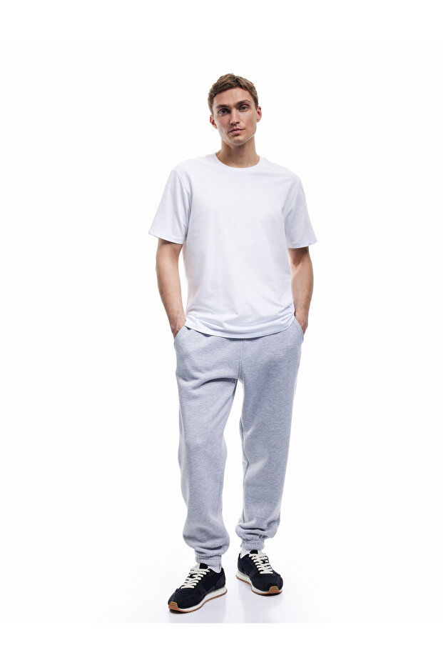 Basic Şardonlu Sweatpants with Lace-Up Waistband