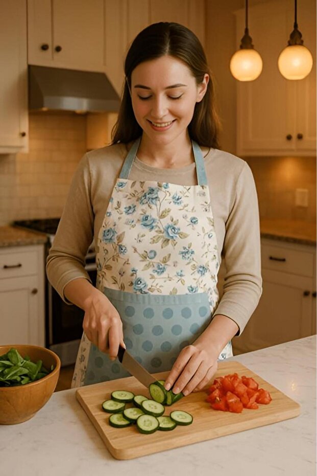 مريلة مطبخ مع منشفة، مريلة عملية للاستخدام - 5