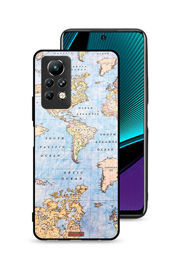غطاء حماية لجهاز Infinix Note 11 Pro بتصميم خريطة العالم