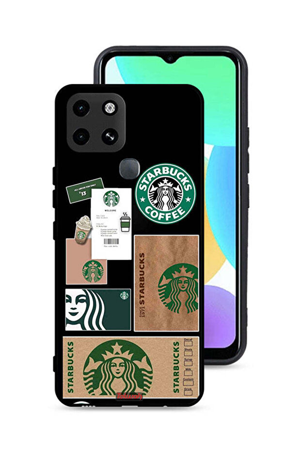 غطاء حماية لهاتف Infinix Smart 6 بملصق ستاربكس