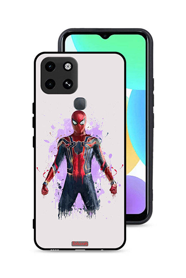 غطاء حماية لهاتف Infinix Smart 6 بتصميم العنكبوت الحديدي