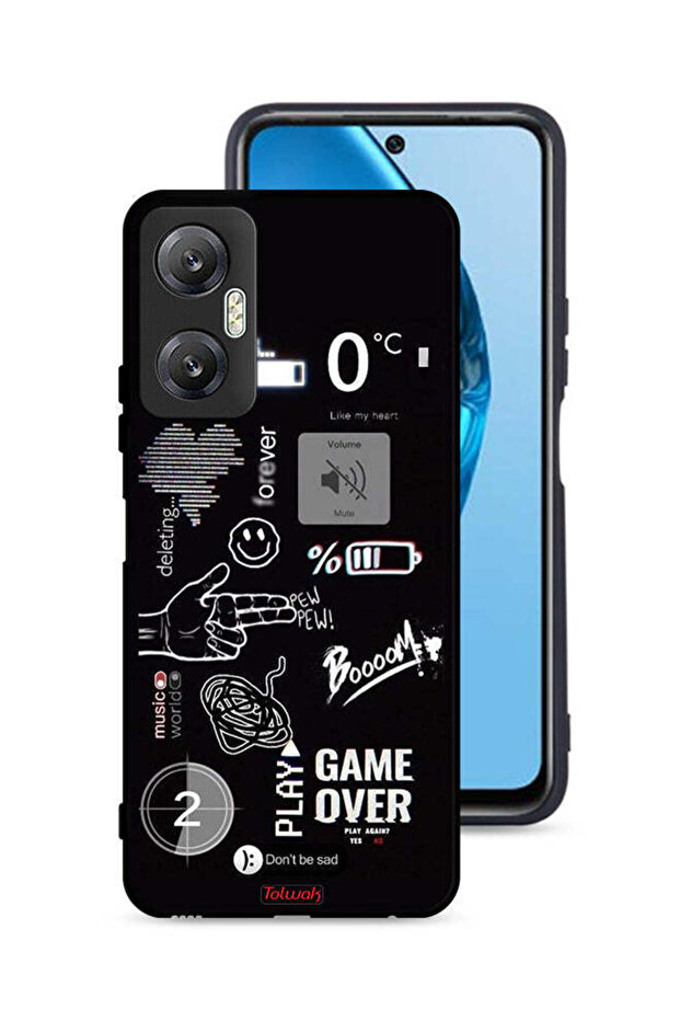 غطاء حماية لهاتف Infinix Hot 20 5G بتصميم Game Over Pew Pew