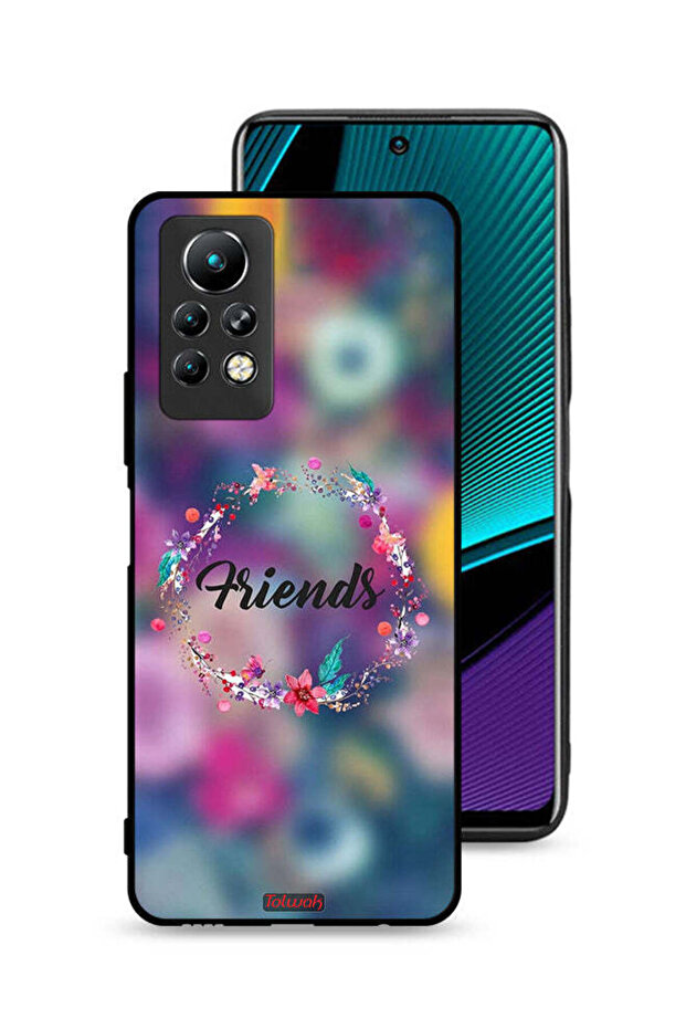 غطاء حماية لهاتف Infinix Note 11 Pro بتصميم خاتم أصدقاء الزهور