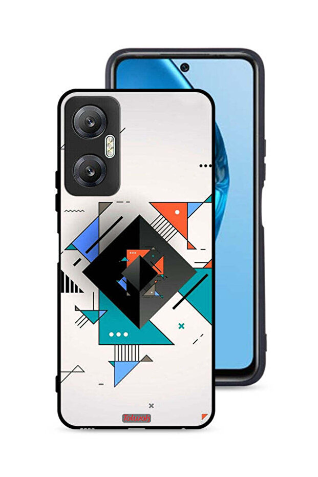 غطاء حماية لهاتف Infinix Hot 20 5G بأشكال مربعة ومثلثة ونمط تجريدي