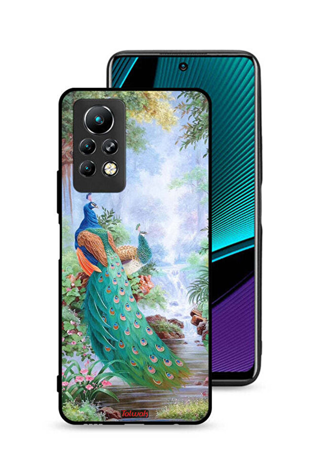 غطاء حماية لجهاز Infinix Note 11 Pro بنقشة الطاووس