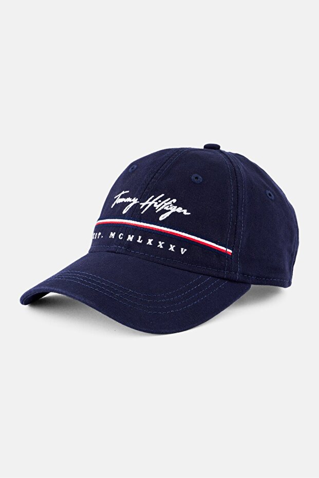 Men Embroidered Logo Adjustable Cap, Navy