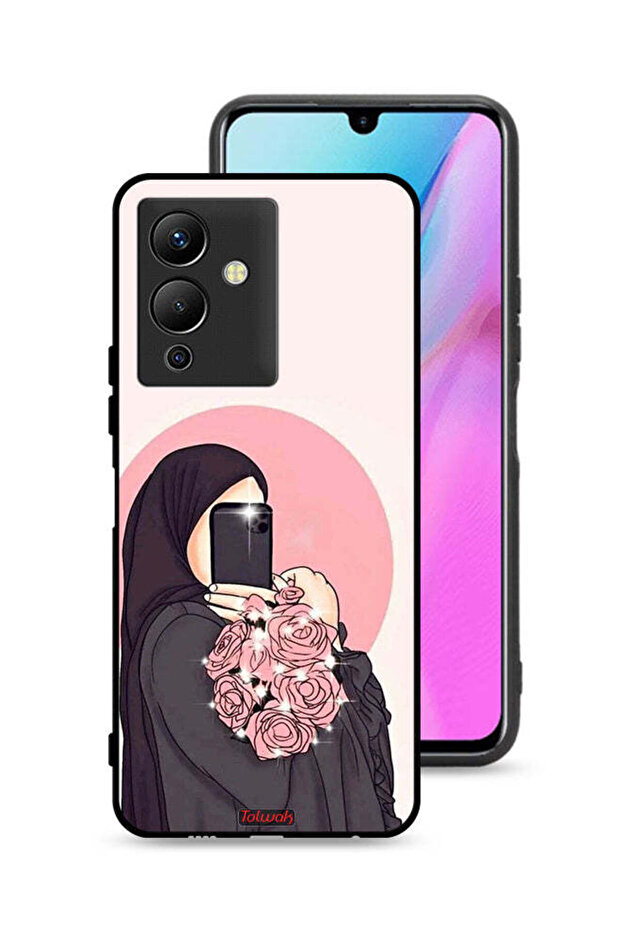 غطاء حماية لهاتف Infinix Note 12 5G، فن التقاط صور سيلفي مع حمل الزهور