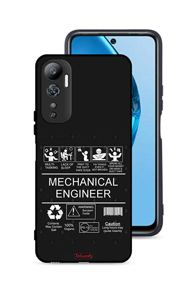غطاء حماية لهاتف Infinix Hot 20 4G، ملصق مهندس ميكانيكي