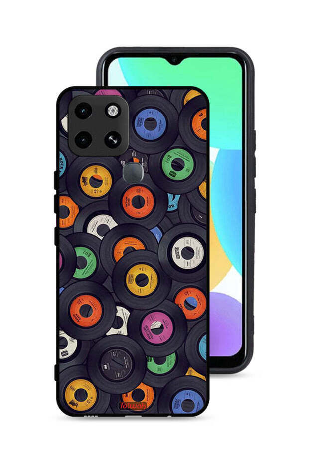 غطاء حماية لهاتف Infinix Smart 6 بنقشة أقراص مضغوطة