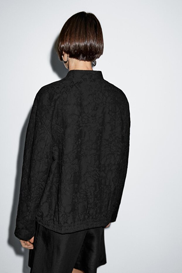 %100 pamuklu oversize bomber ceket - 4