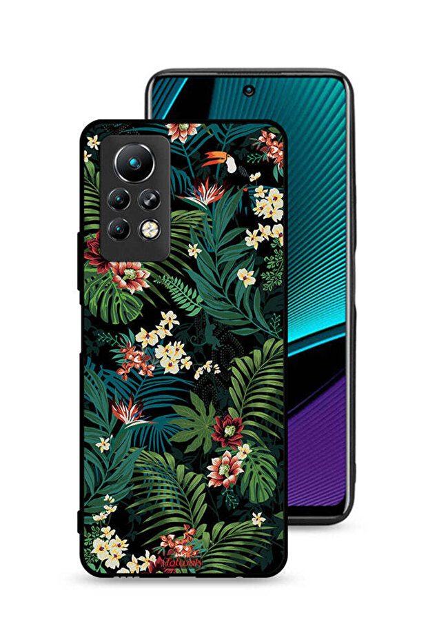 غطاء حماية لهاتف Infinix Note 11 Pro بنقشة أوراق استوائية