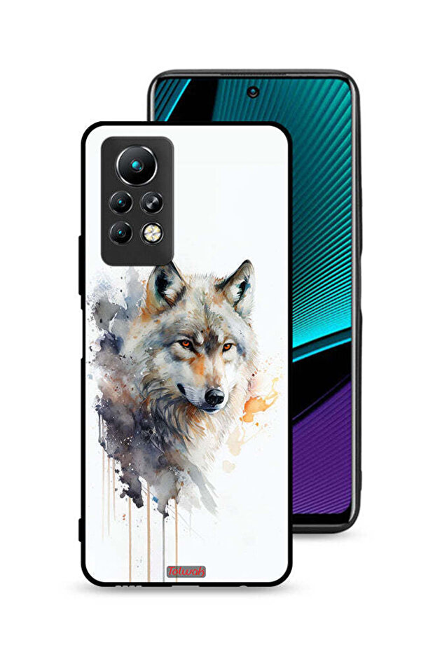 غطاء حماية لهاتف Infinix Note 11 Pro بتصميم فن تجريدي من الذئب