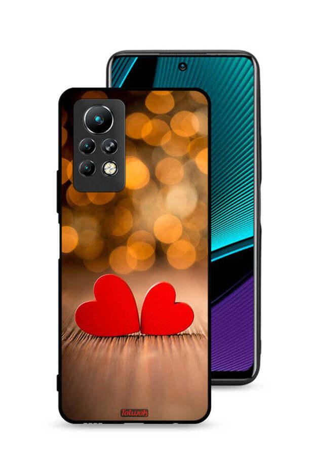 غطاء حماية لهاتف Infinix Note 11 Pro بتصميم قلبين جميلين