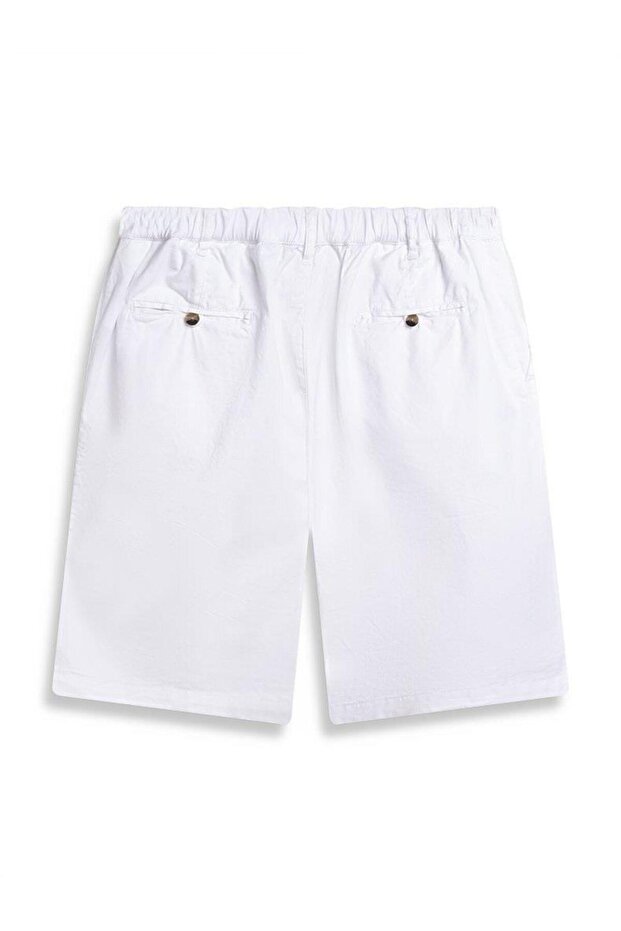 FEBEHO basıc midi regular gabardin beyaz şort 14020 - 2