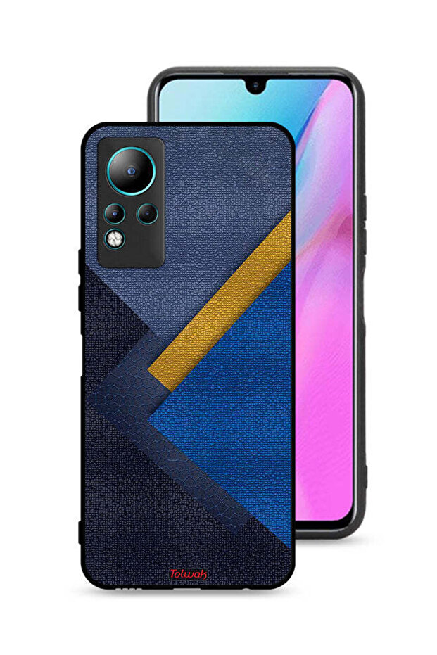 غطاء حماية جلدي بتصميم مثلثات لهاتف Infinix Note 11