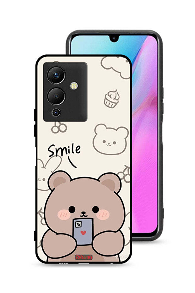 غطاء حماية لهاتف Infinix Note 12 Pro 5G برسومات الدب المبتسم