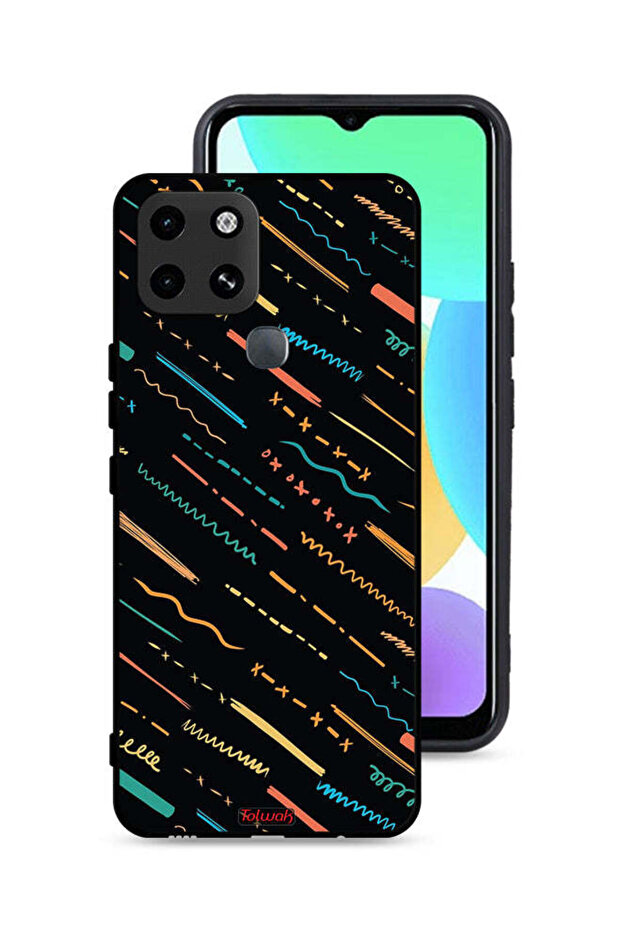 غطاء حماية لهاتف Infinix Smart 6 بنمط خطوط تجريدية X