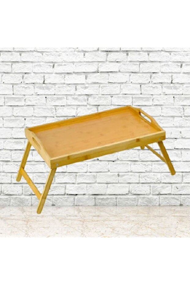 صينية تقديم خشبية بقاعدة قابلة للطي - 1