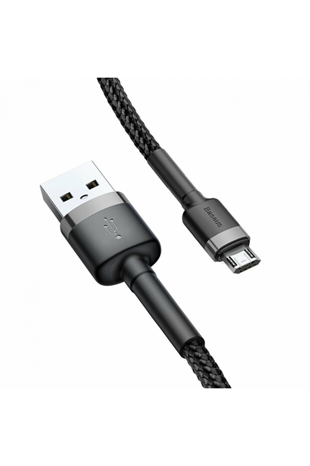 USB to Micro-USB Data Cable, 2.4A, 0.5m, Cables - Gray Black - 4