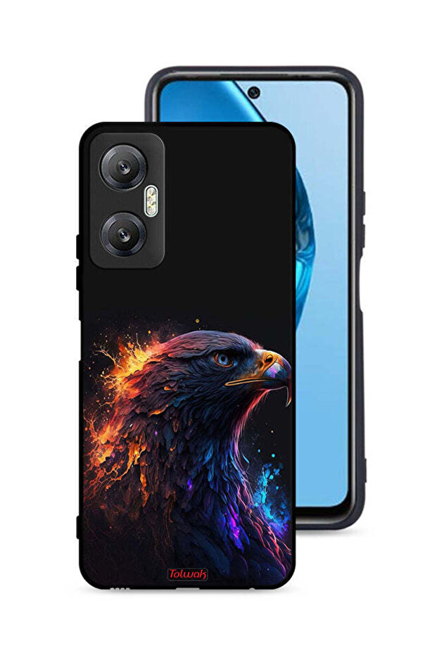 غطاء حماية لهاتف Infinix Hot 20 5G بنقشة فن النسر