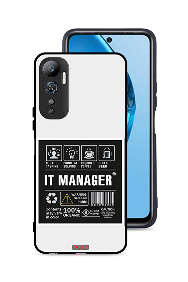 غطاء حماية لجهاز Infinix Hot 20 4G مع ملصق مدير تكنولوجيا المعلومات