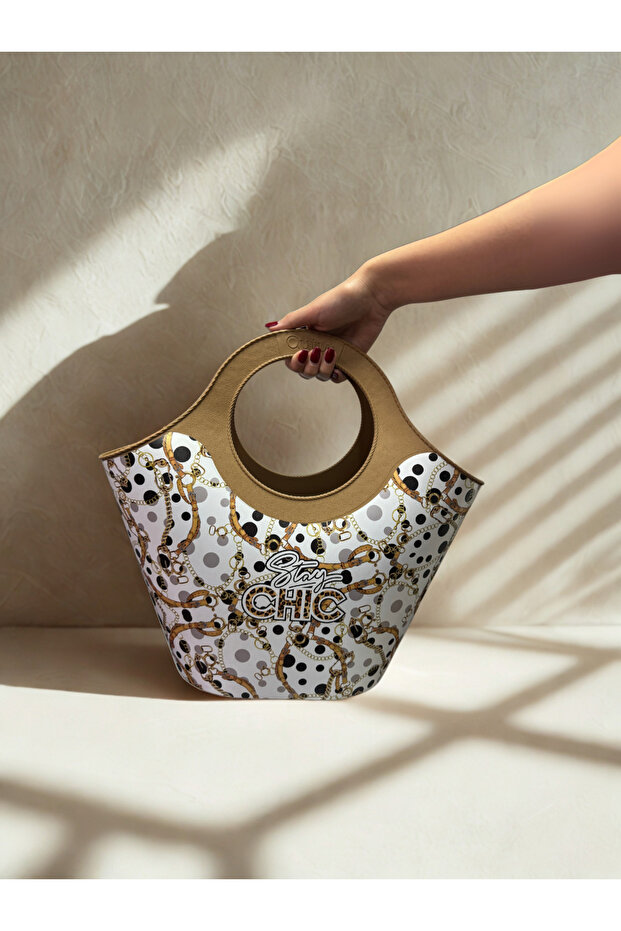 حقيبة يد وشاطئ بلاستيكية منقوشة من Stay Chic - 3