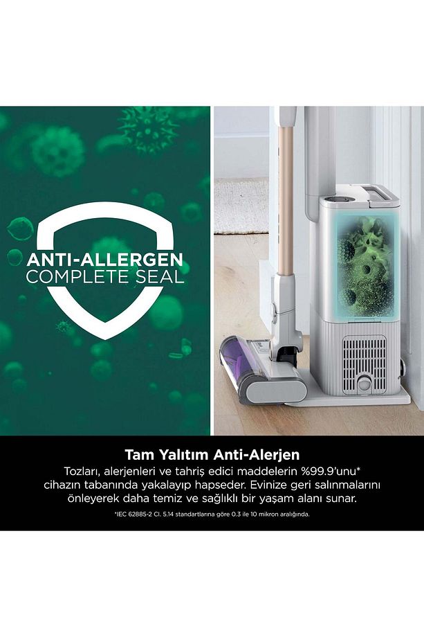 Detect Clean&Empty Auto-Empty Sistemli Turbo Başlıklı Şarjlı Dikey Süpürge 2L - 6