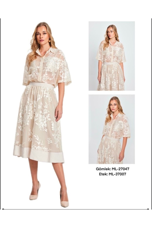 Transparan Dantel Gömlek - 1