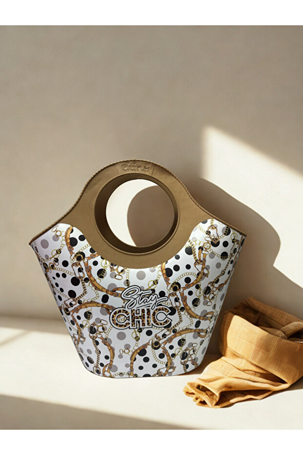 حقيبة يد وشاطئ بلاستيكية منقوشة من Stay Chic - 1