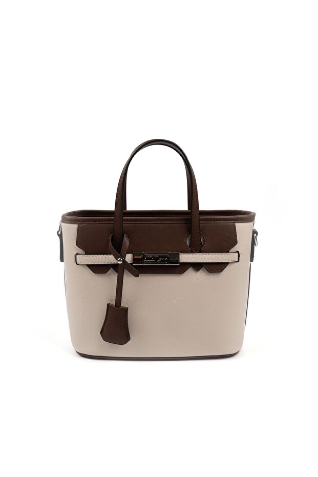 Beige - Brown Plain Women's Handbag Sp1185