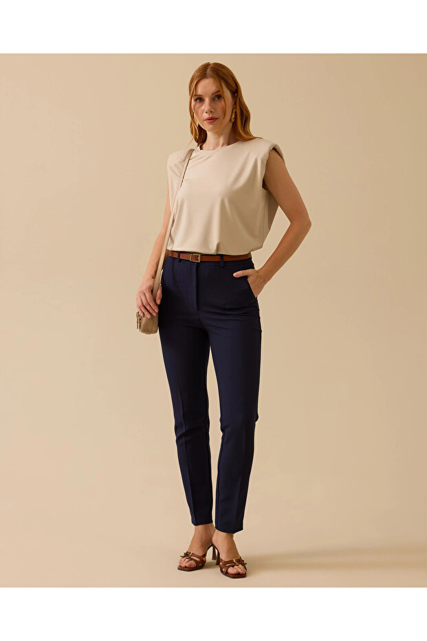 Düğmeli Bilek Boy Pantolon - 1