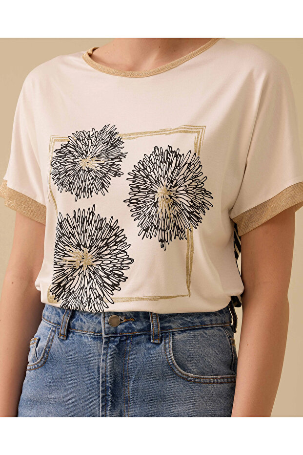 Baskılı Kısa Kollu Tişört - 4