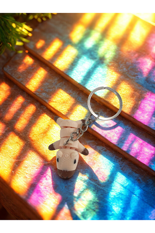 Unisex Special Stylish Design Cute Pig Movable 3D Hard Plastic Keychain Gift Accessory 1Pcs