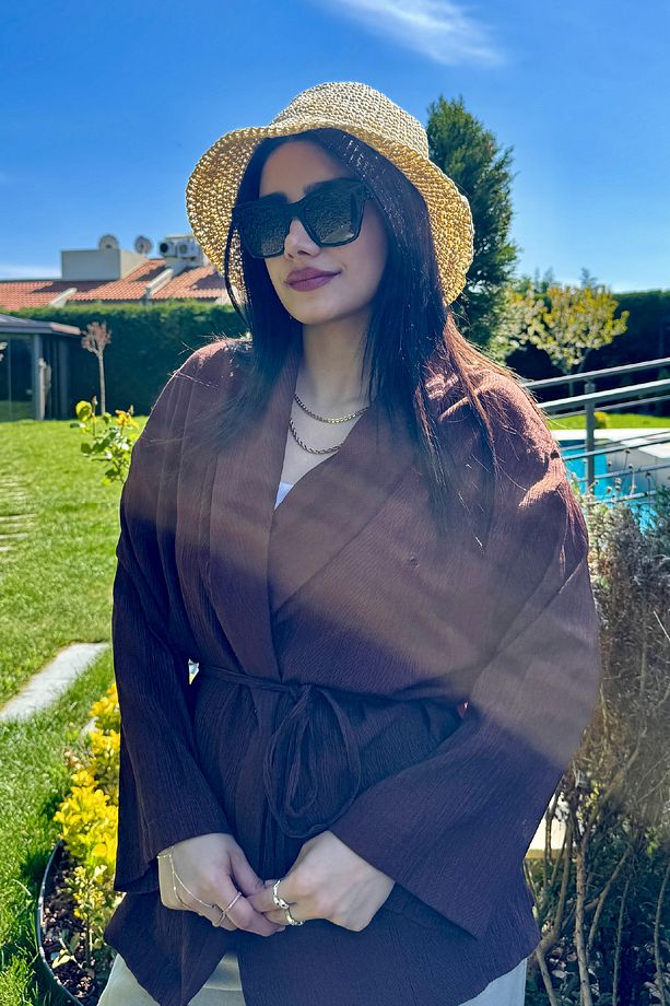 Basic Örgü Bucket Hasır Şapka Bej - 3