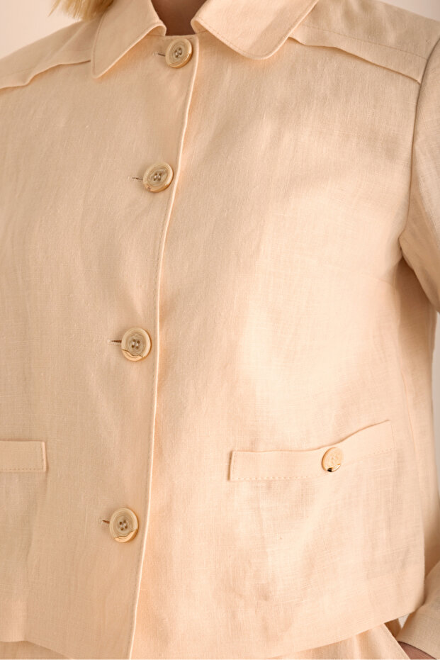 Keten Kısa Ceket - 5