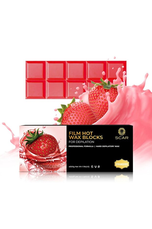 Film Hot Wax Blocks, Strawberry Scented, 500g