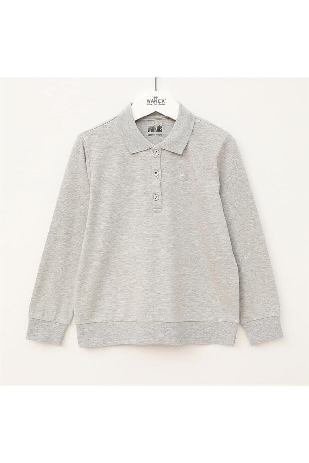 Girl's School Long Sleeve Thin Sweatshirt - K-0231 - Gray