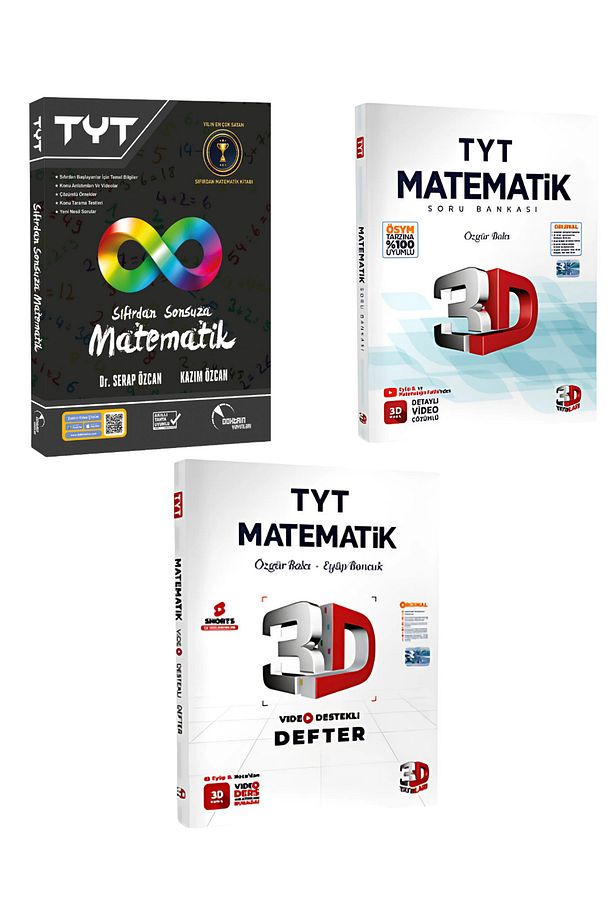 TYT Matematik Seti ( Sıfırdan Sonsuza TYT Matematik + 3D TYT Matematik + 3D TYT Matematik VDD) - 1