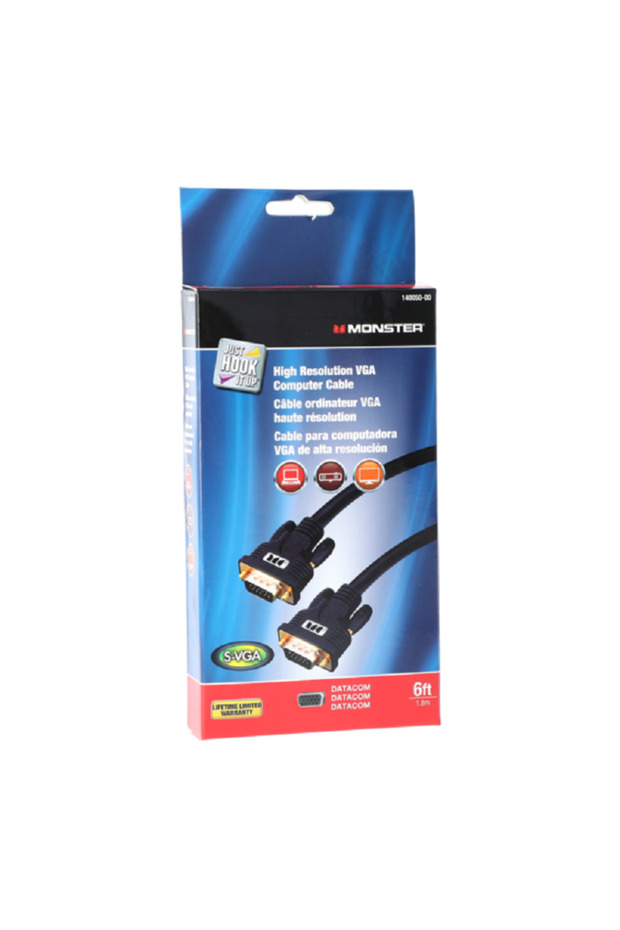 كابل فيديو VGA عالي الدقة ومتين باللون الأسود - 2