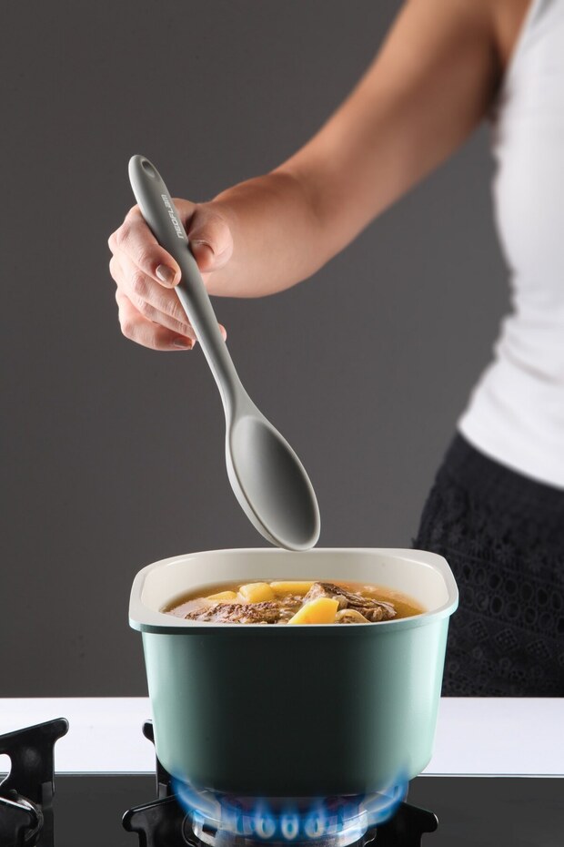 Silikon Servis Kaşığı Gri - 1