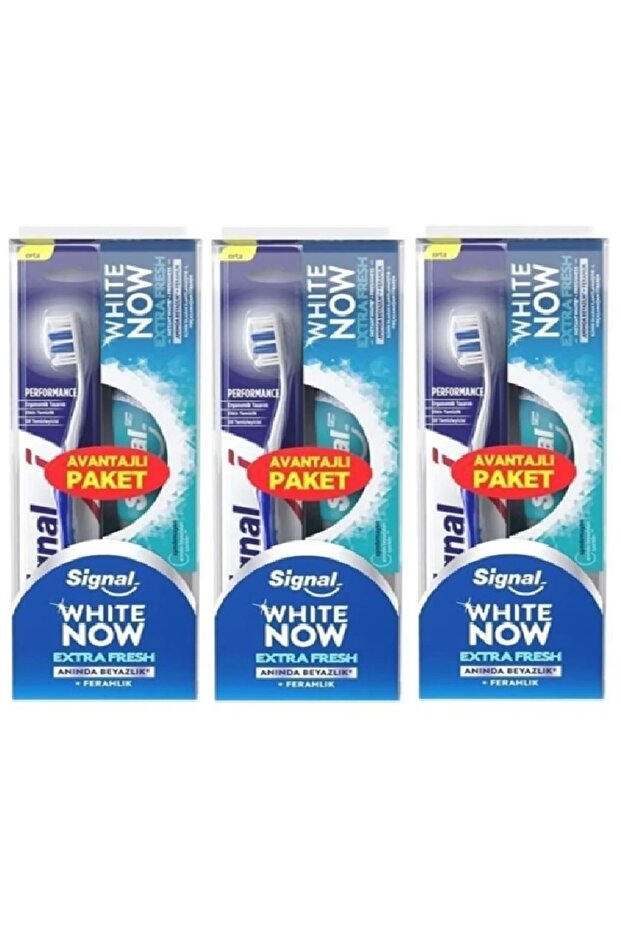 White Now Extra Fresh Diş Macunu 50 Ml + Diş Fırçası x 3 Set - 1