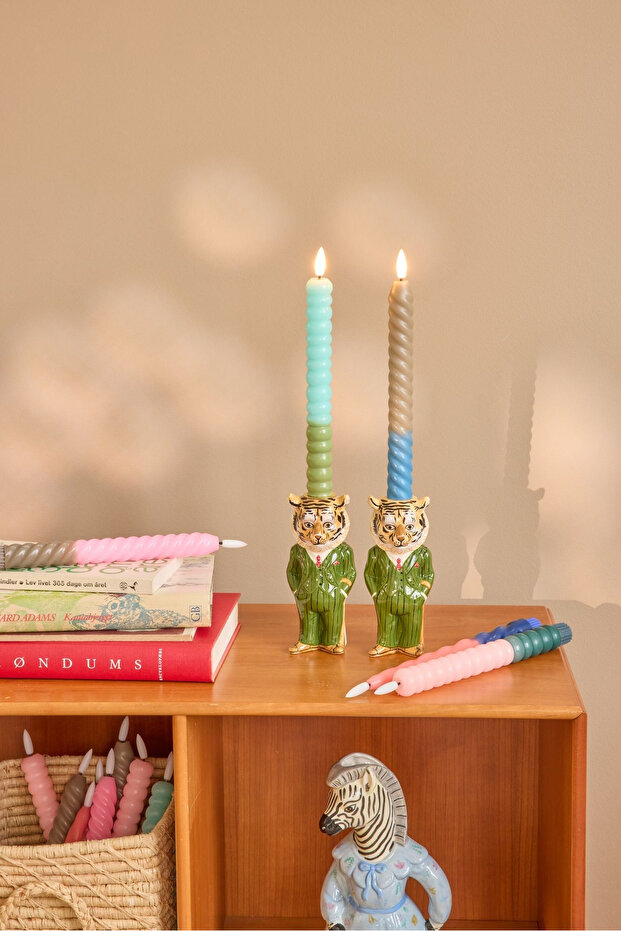 Seramik Şamdan - Kaplan - 2