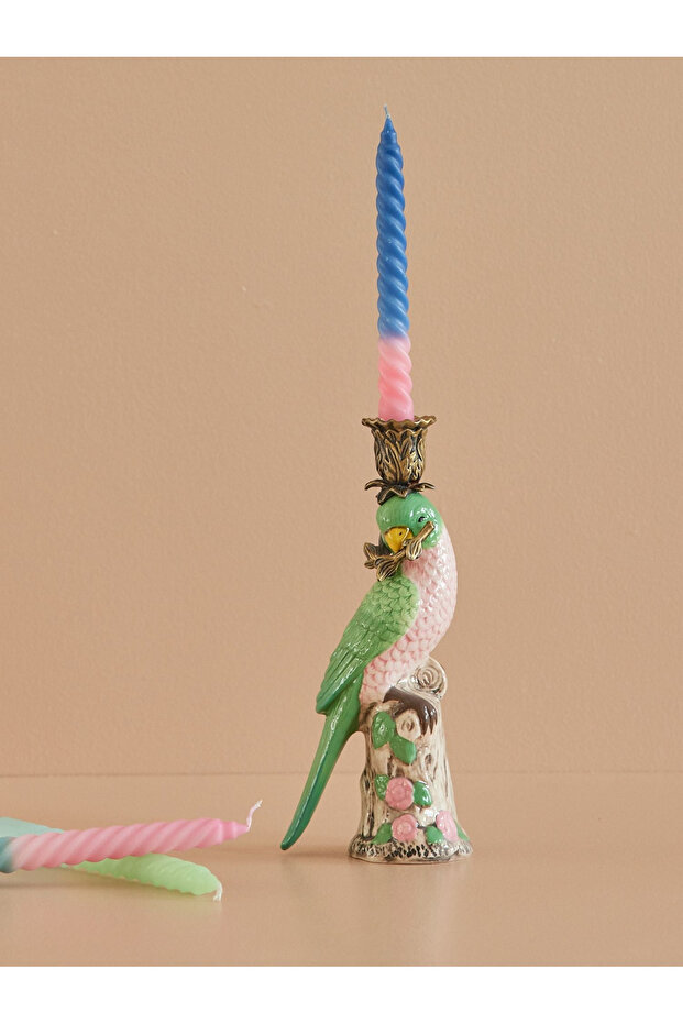 Seramik Şamdan - Yeşil Kuş - 2