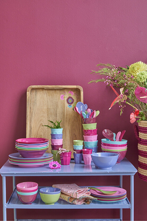 Ahşap Tepsi - Mor Çiçek - 3