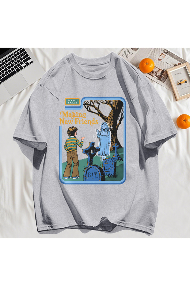 Y2K Vintage T-Shirt Tee New Friends Make Print